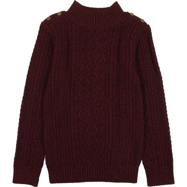 Marled Multi Knit Crew Neck Sweater, Maroon