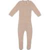 Marled Multi Knit Crew Neck Sweater Long Sleeve Footie, Sand - Footie Pajamas - 1 - thumbnail