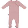 Quilted Waffle Girls Long Sleeve Footie, Mauve - Footie Pajamas - 1 - thumbnail
