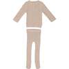 Marled Multi Knit Crew Neck Sweater & Pant 2-Piece Set, Sand - Mixed Apparel Set - 1 - thumbnail