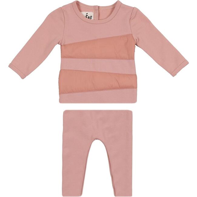 Puffed Triangle Long Sleeve Top & Pant 2-Piece Set, Mauve