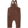 Pretty Poinsettia Corduroy Cross Shoulder Strap Overalls, Brown - Rompers - 1 - thumbnail