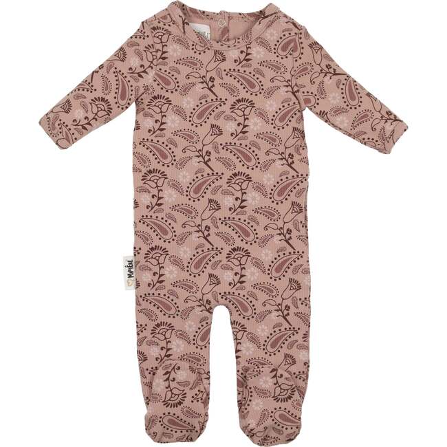 Pretty Paisley Long Sleeve Footie, Mauve