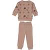 Girls Super Bubble Sweatshirt & Sweatpant 2-Piece Set, Mauve - Mixed Apparel Set - 1 - thumbnail