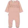 Floral Ruffle Front Long Sleeve Footie, Mauve - Footie Pajamas - 1 - thumbnail