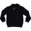 Flecked Diamonds High Neck Buttoned Sweater, Black - Sweaters - 1 - thumbnail