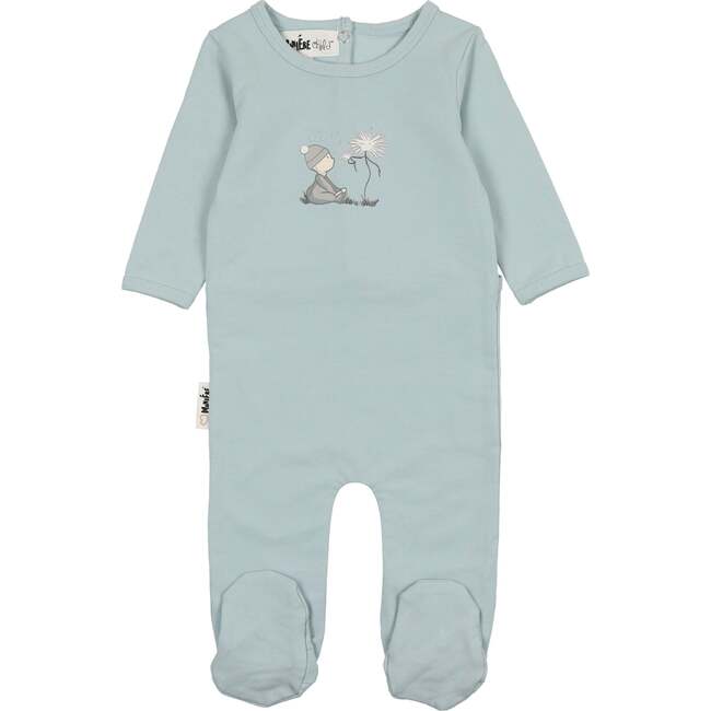 Little Wish Long Sleeve Footie, Powder Blue