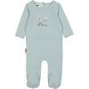 Little Wish Long Sleeve Footie, Powder Blue - Footie Pajamas - 1 - thumbnail