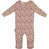 Little Leaves Long Sleeve Footie, Mauve - Footie Pajamas - 1 - thumbnail