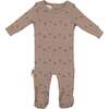 Little Leaves Long Sleeve Footie, Taupe (Boy) - Footie Pajamas - 1 - thumbnail