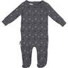 Little Leaves Long Sleeve Footie, Dusty Blue - Footie Pajamas - 1 - thumbnail