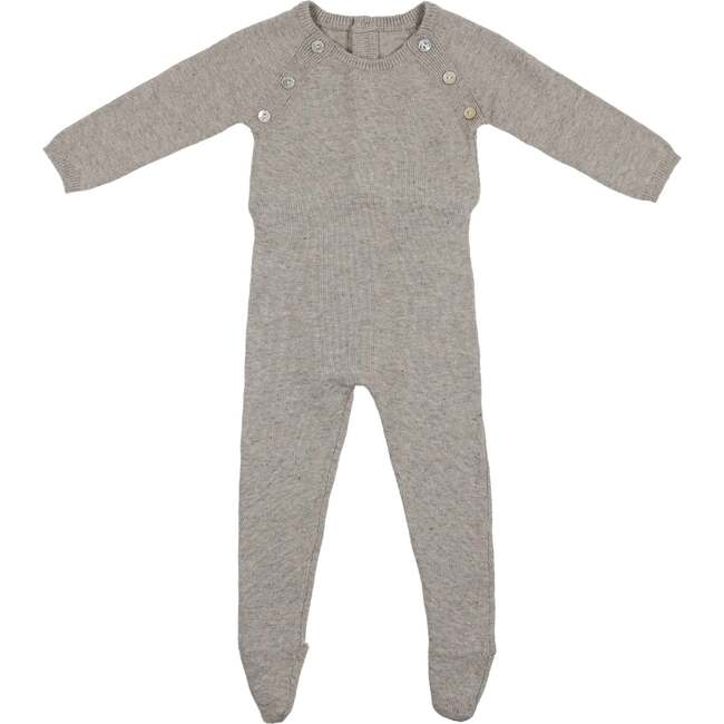 Heather Flecked Long Sleeve Footie, Playful Grey