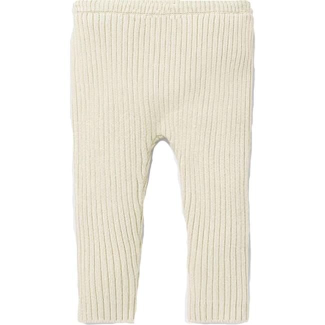 Fine Ribbed Knit Slim Fit Pants, White