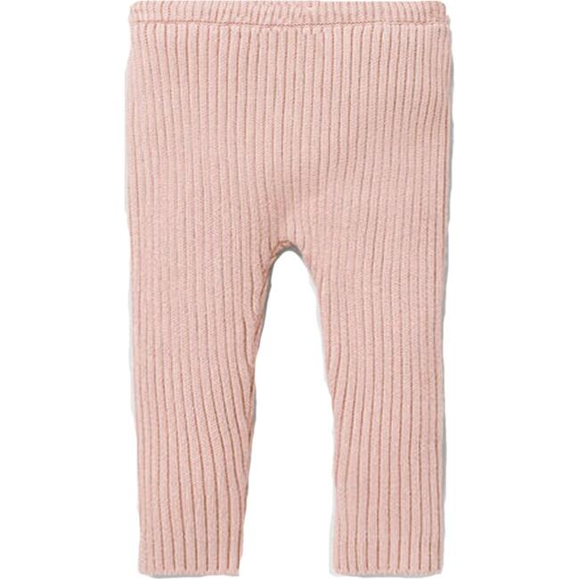 Fine Ribbed Knit Slim Fit Pants, Mauve