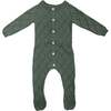 Diamond Pointelle Long Sleeve Footie, Pine - Footie Pajamas - 1 - thumbnail