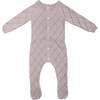 Diamond Pointelle Long Sleeve Footie, Pale Mauve - Footie Pajamas - 1 - thumbnail