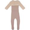 Cutie Color-Block Long Sleeve Footie, Mauve - Footie Pajamas - 1 - thumbnail