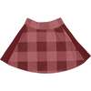 Corduroy Plaid Panel Solid Side A-Line Short Skirt, Mauve - Skirts - 1 - thumbnail