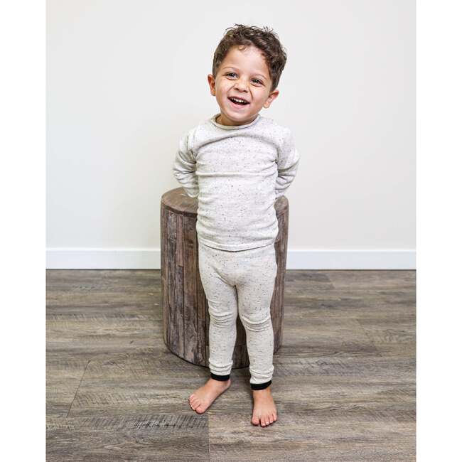 Flecked Turtle Neck Sweater & Pant 2-Piece Set, Ivory - Mixed Apparel Set - 2