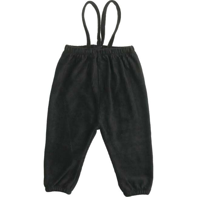 Corduroy Essentials Shoulder Strap Pant Overalls, Black - Rompers - 1