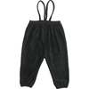 Corduroy Essentials Shoulder Strap Pant Overalls, Black - Rompers - 1 - thumbnail