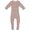 Classy Cuff Long Sleeve Footie, Mauve - Footie Pajamas - 1 - thumbnail