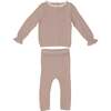 Classy Cuff Sweater & Pant 2-Piece Set, Mauve - Mixed Apparel Set - 1 - thumbnail