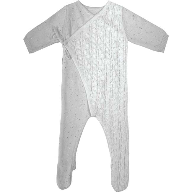 Cable Wrap Long Sleeve Footie, Ivory