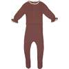 Classy Cuff Long Sleeve Footie, Berry - Footie Pajamas - 1 - thumbnail