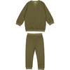 Boys Waffle Knit 2-Piece Lounge Set, Sage - Mixed Apparel Set - 1 - thumbnail