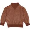 Boys Velour Turtle Neck Long Sleeve Sweater, Taupe - Sweaters - 1 - thumbnail