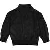 Boys Velour Turtle Neck Long Sleeve Sweater, Black - Sweaters - 1 - thumbnail