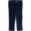 Boys Velour Straight Leg Dress Pants, Navy - Pants - 1 - thumbnail