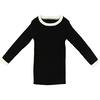 Boy Knit Contrast Piped Round Neck Long Sleeve Sweater, Black - Sweaters - 1 - thumbnail