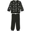 Boys Super Bubble Sweatshirt & Sweatpant2-Piece Set, Black - Mixed Apparel Set - 1 - thumbnail