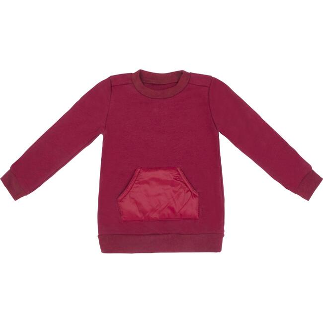 Baby Unisex Puffed Pocket Sweater, Maroon