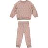 Baby Ruffle Pine Cone Loung 2-Piece Set, Mauve - Mixed Apparel Set - 1 - thumbnail