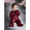 Baby Unisex Puffed Pocket Sweater, Maroon - Sweaters - 3