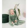 Boy's Velour Floral Peter Pan Collar Long Sleeve Footie, Emerald - Footie Pajamas - 2