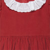 Little Scottie Anglaise Collar Puff Sleeve Dress, Berry Red - Dresses - 3