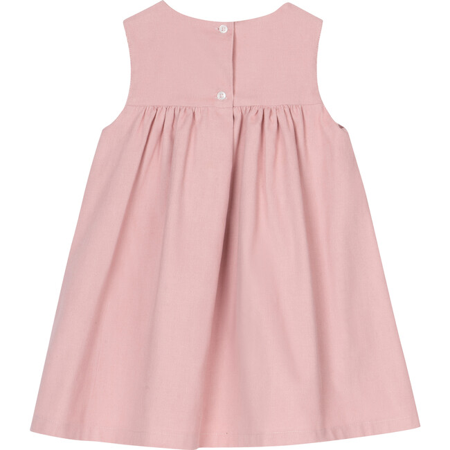 Little Duck Print Smocked Sleeveless Pinafore Dress, Pink Cord - Dresses - 2