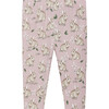 Little Bunny Print Elastic Waist Jersey Leggings, Rose Pink - Leggings - 1 - thumbnail