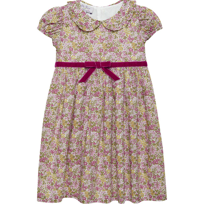 Liberty Floral Print Bow Waist Tie Penny Dress, Pink Penny