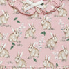 Little Bunny Print Willow Collar Long Sleeve Jersey Dress, Rose Pink - Dresses - 3