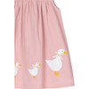 Little Duck Print Smocked Sleeveless Pinafore Dress, Pink Cord - Dresses - 3