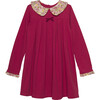 Liberty Print Pie Crust Collar Long Sleeve A-Line Dress, Berry & Pink Penny - Dresses - 1 - thumbnail