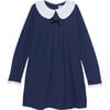 Liberty Print Pie Crust Collar Long Sleeve A-Line Dress, Navy - Dresses - 1 - thumbnail