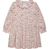 Bunny Print Willow Collar Long Sleeve Jersey Dress, Rose Pink - Dresses - 1 - thumbnail