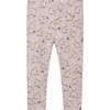 Bunny Print Elastic Waist Jersey Leggings, Rose Pink - Leggings - 1 - thumbnail