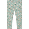 Bunny Print Elastic Waist Jersey Leggings, Pale Green - Leggings - 1 - thumbnail